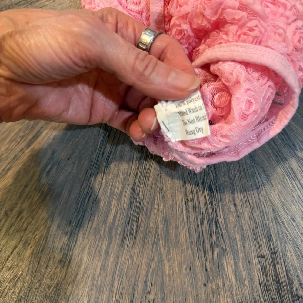 Pink Rosette Lace Top – Infant Size‎